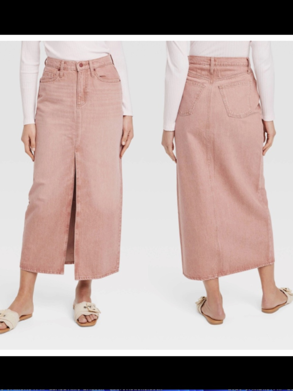 Womens Denim Maxi Skirt - Universal Thread - Clay Pink Size 16R